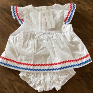 Janie & Jack 2 piece 4th of July size 6-12 NWT.